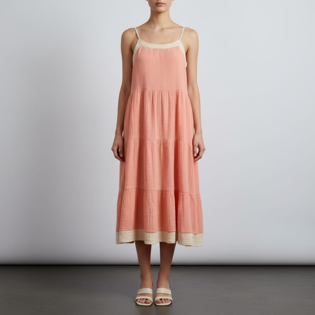 Isolde Pure Cotton Patchwork Sundress – Lightweight Casual Summer Dress