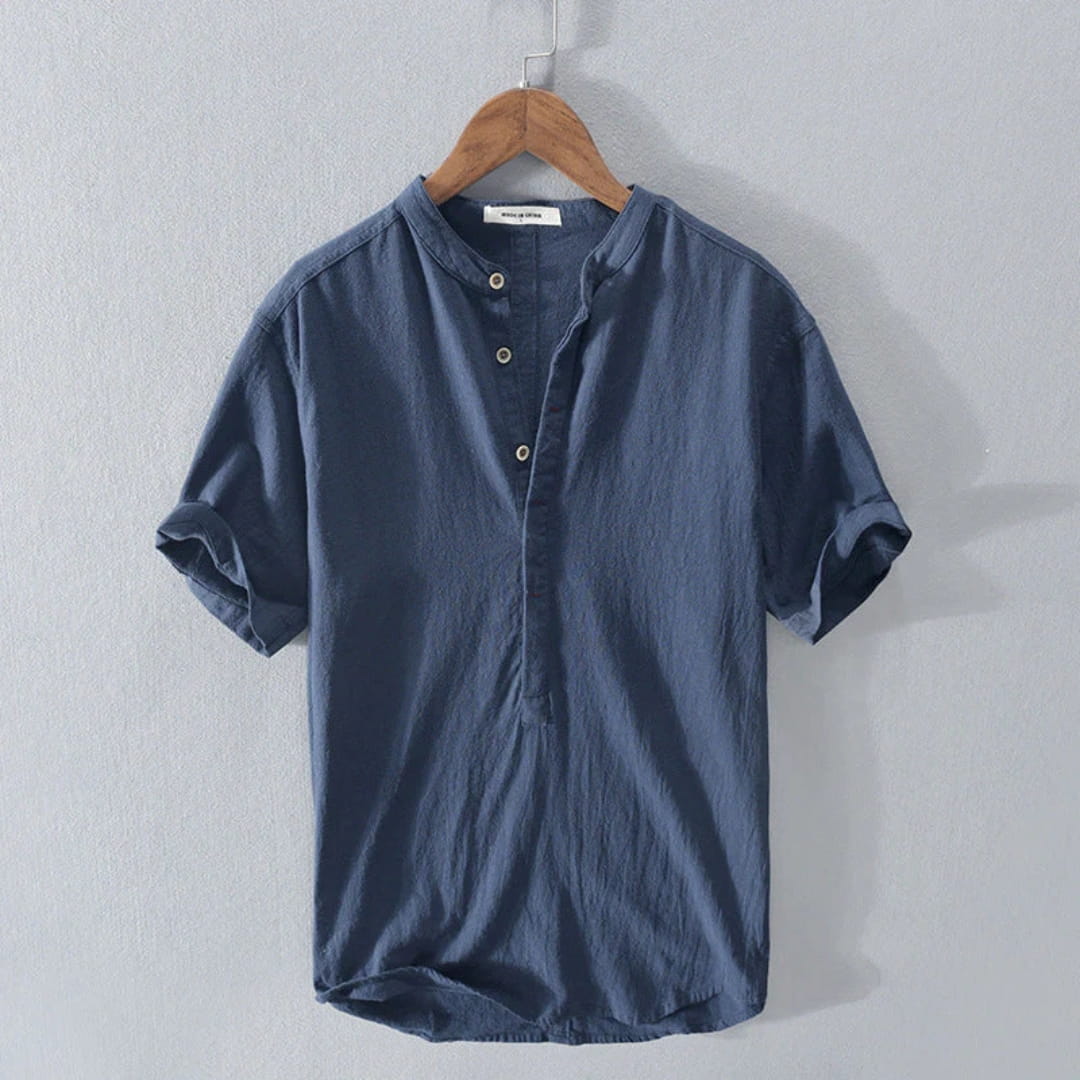 Dennis Cotton-Linen Shirt – Breathable Relaxed Fit Long Sleeve Top
