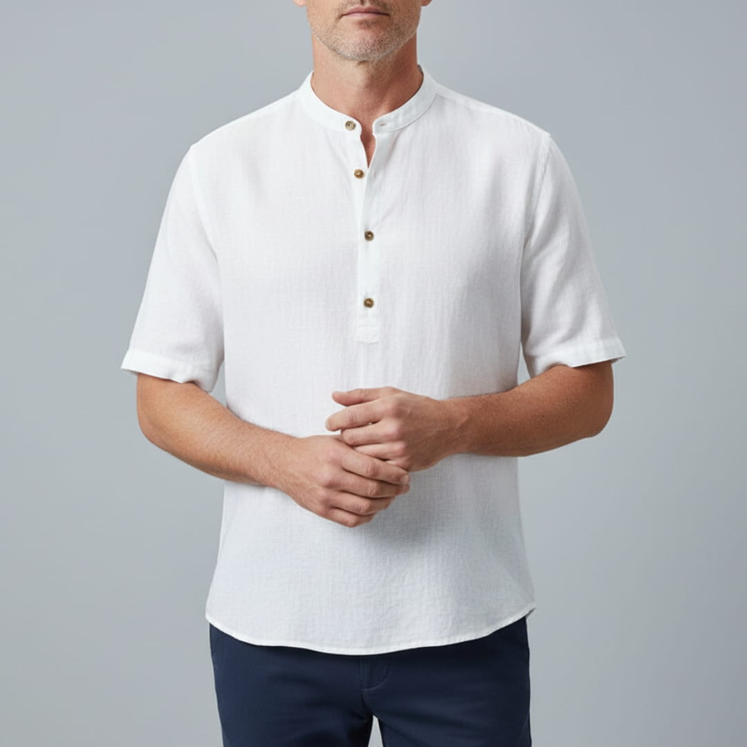 Dennis Cotton-Linen Shirt – Breathable Relaxed Fit Long Sleeve Top