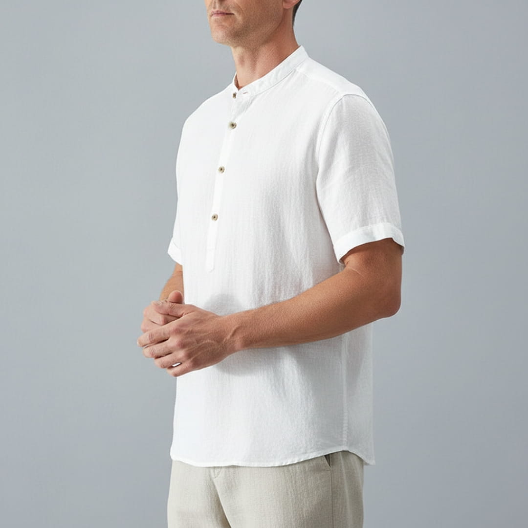 Dennis Cotton-Linen Shirt – Breathable Relaxed Fit Long Sleeve Top
