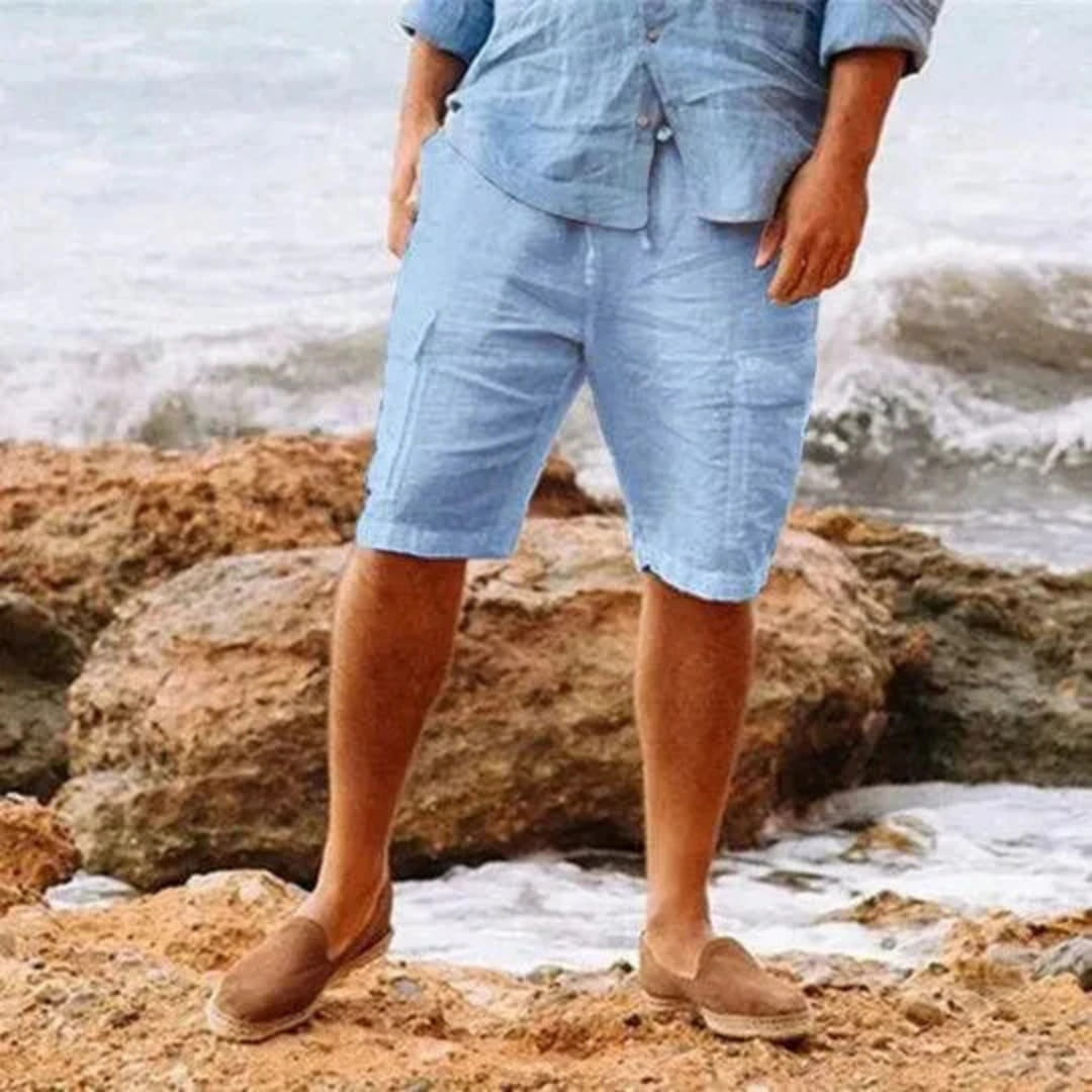 Adrian Cotton Linen Cargo Shorts – Relaxed Fit Breathable Summer Shorts
