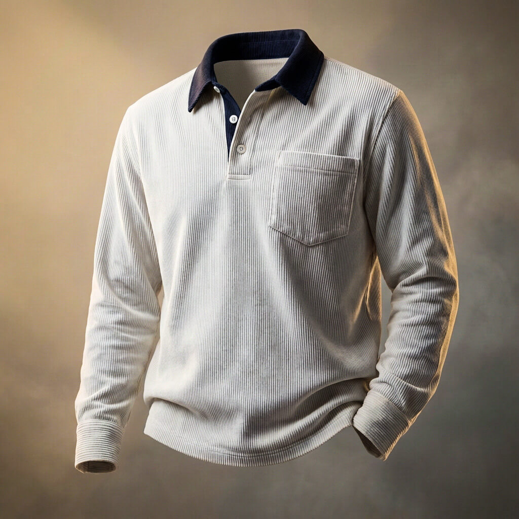 Liam Men’s Corduroy Long-Sleeve Polo