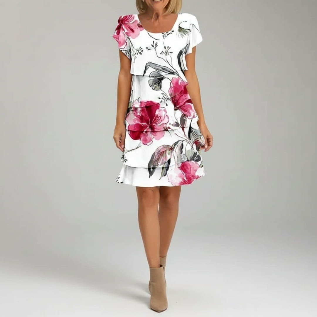 Amor Floral Mini Dress – Lightweight Garden Print Summer Dress