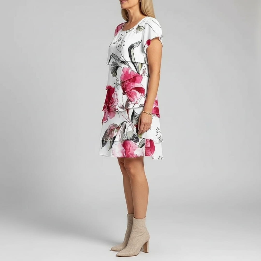 Amor Floral Mini Dress – Lightweight Garden Print Summer Dress