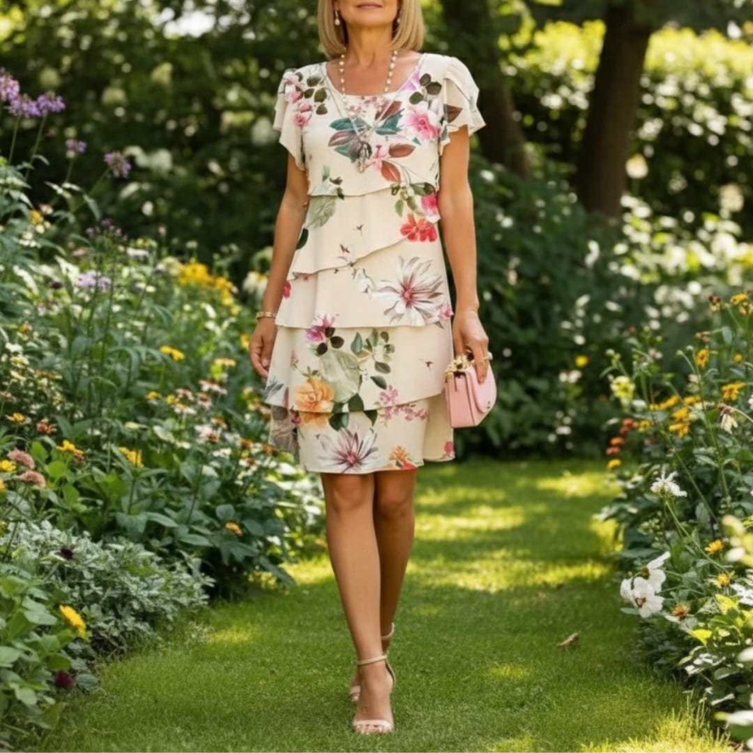Amor Floral Mini Dress – Lightweight Garden Print Summer Dress