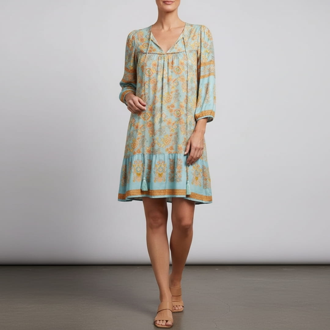 Aveline Boho Summer Dress – Flowy Cotton Blend Mini Dress