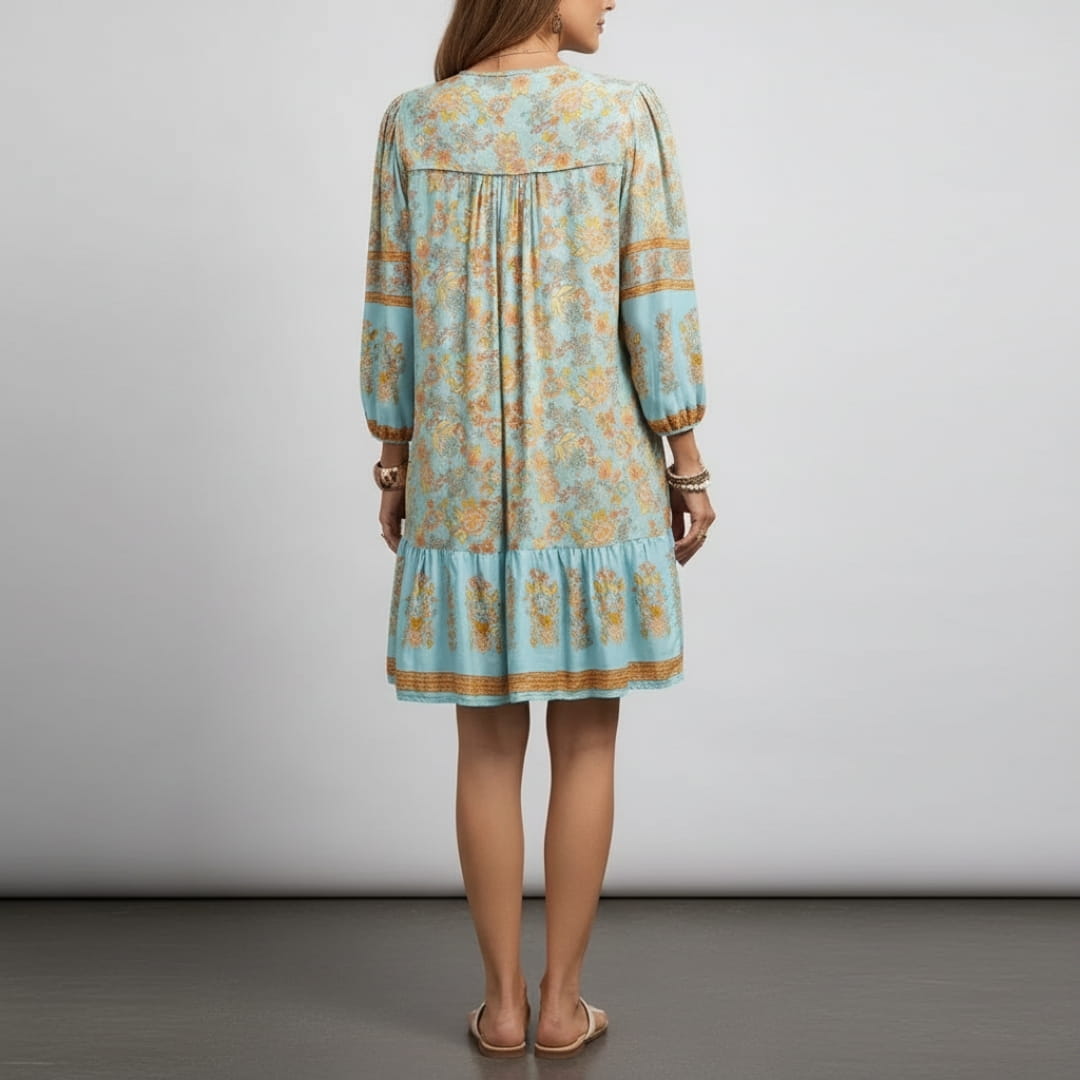 Aveline Boho Summer Dress – Flowy Cotton Blend Mini Dress