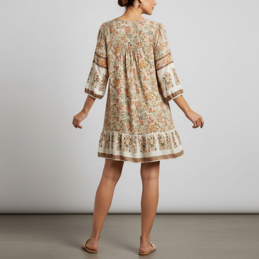 Aveline Boho Summer Dress – Flowy Cotton Blend Mini Dress