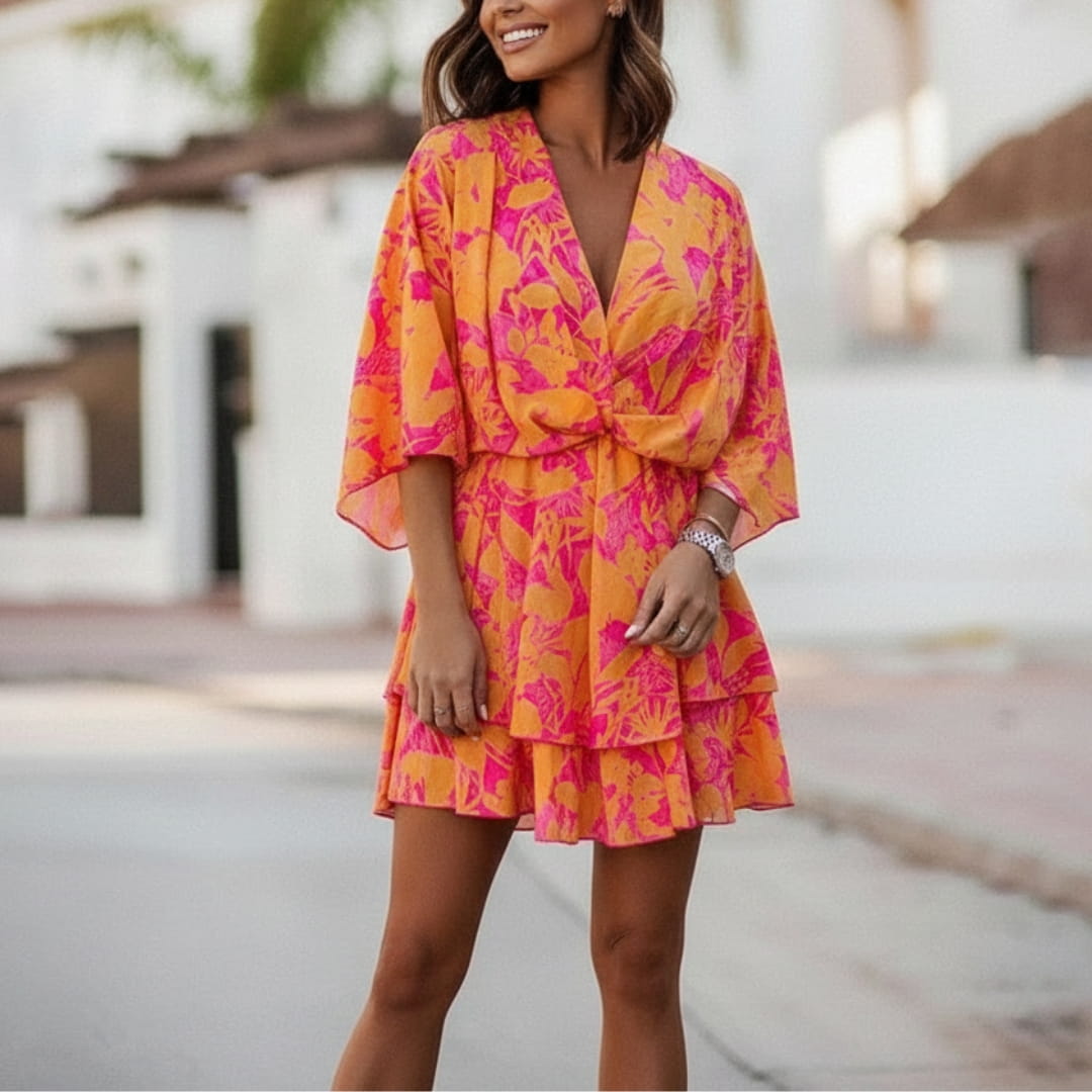 Seraphina Bohemian Mini Dress – Lightweight Printed Festival Summer Dress