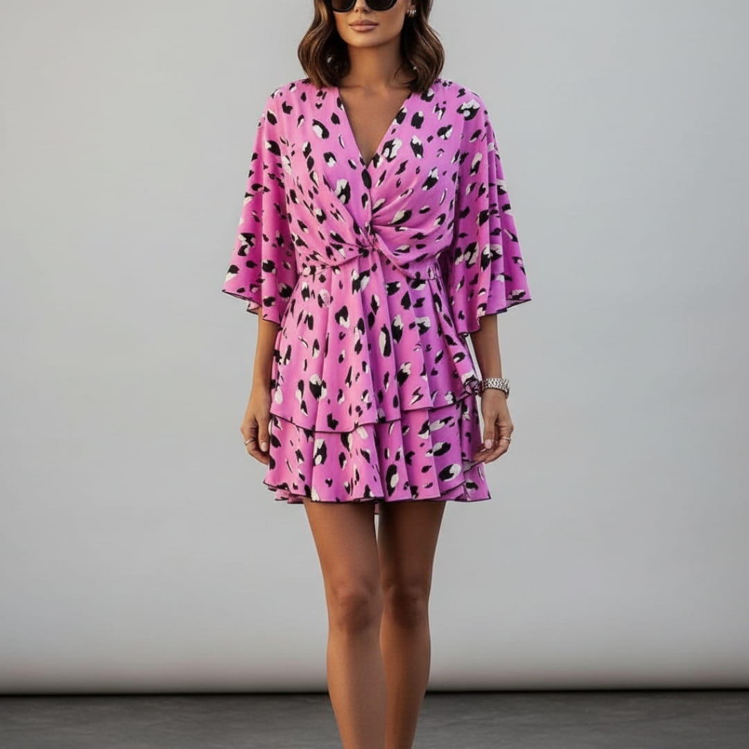 Seraphina Bohemian Mini Dress – Lightweight Printed Festival Summer Dress