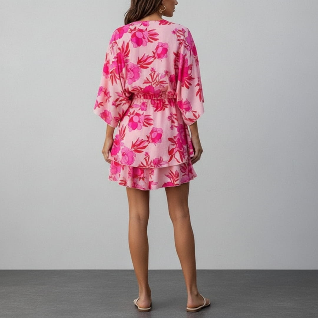 Seraphina Bohemian Mini Dress – Lightweight Printed Festival Summer Dress