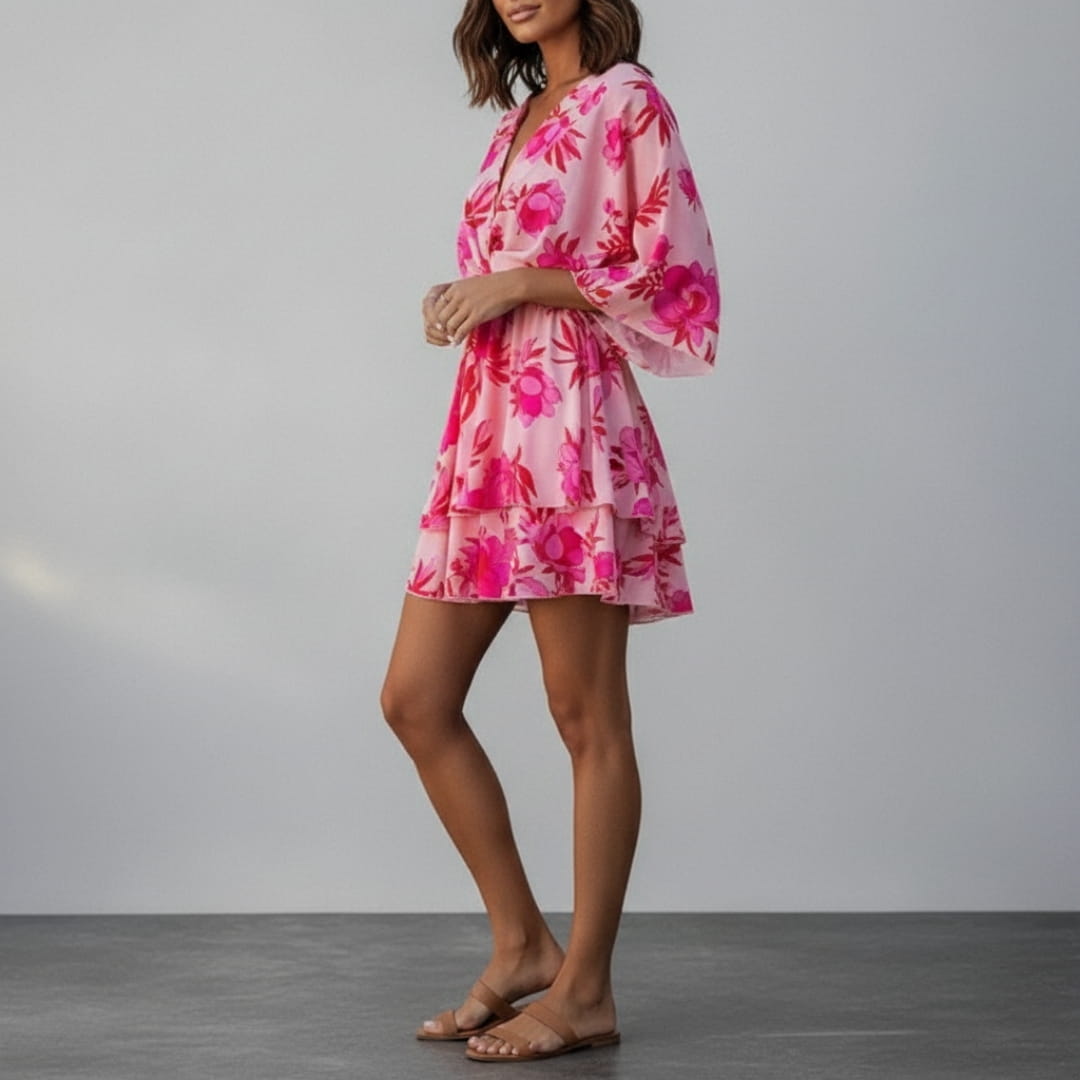 Seraphina Bohemian Mini Dress – Lightweight Printed Festival Summer Dress