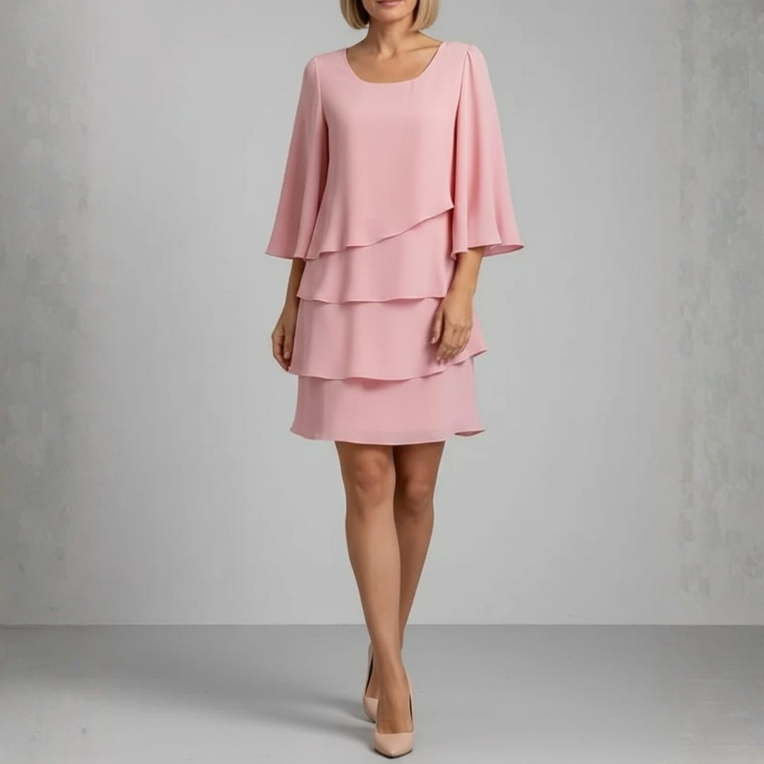 Elira Soft Touch Ruffle Mini Dress – Square Neck Ruffle Occasion Dress