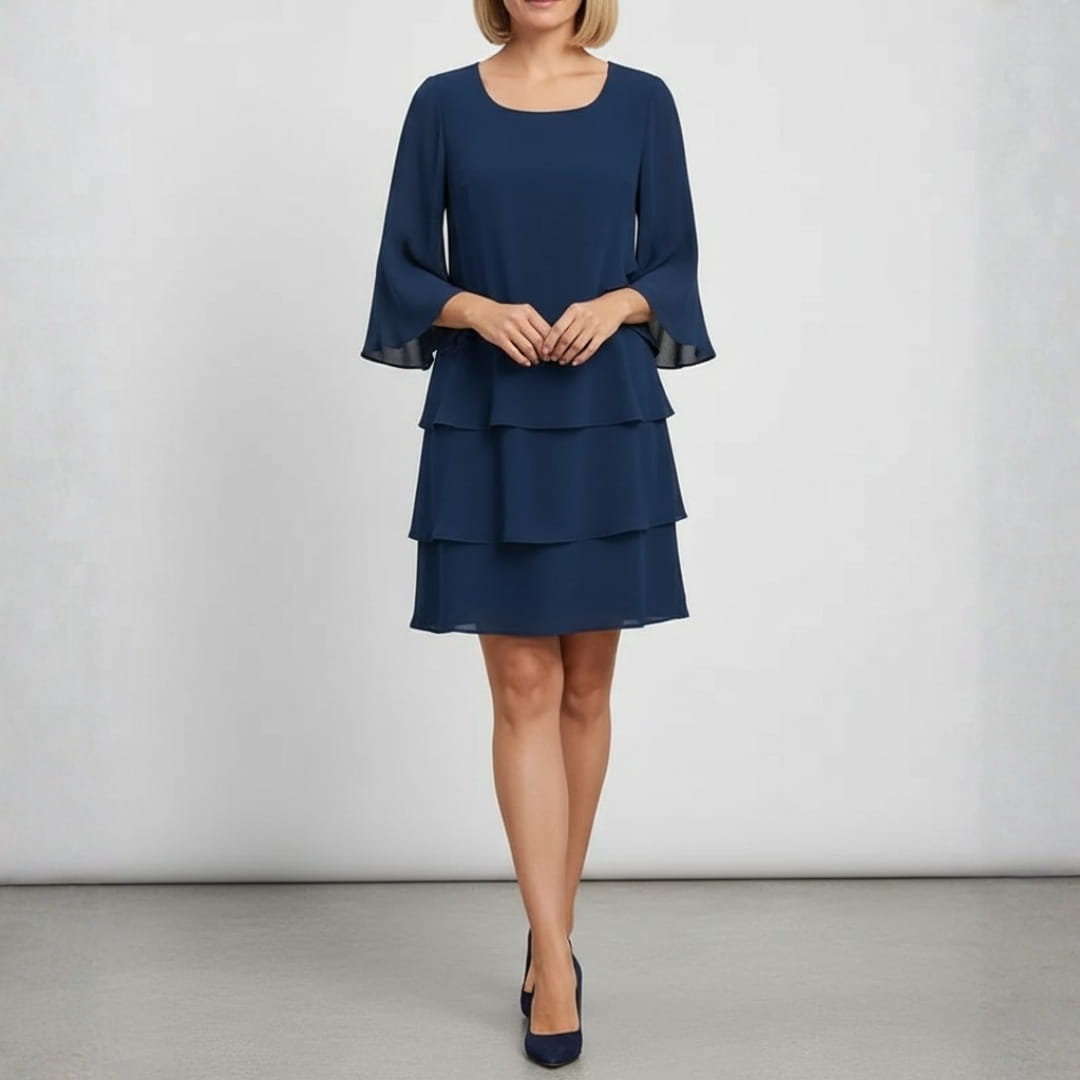 Elira Soft Touch Ruffle Mini Dress – Square Neck Ruffle Occasion Dress
