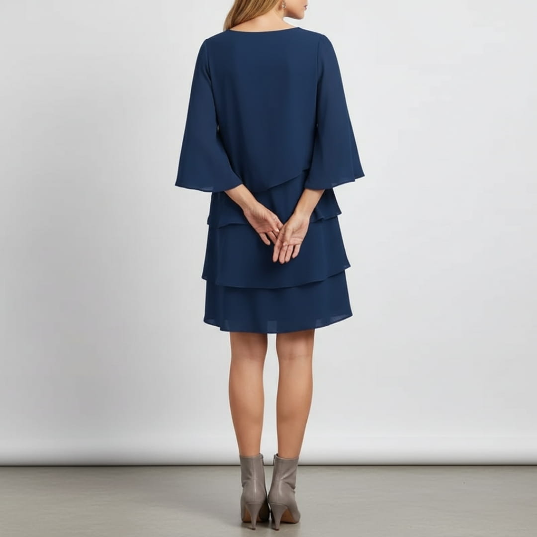 Elira Soft Touch Ruffle Mini Dress – Square Neck Ruffle Occasion Dress