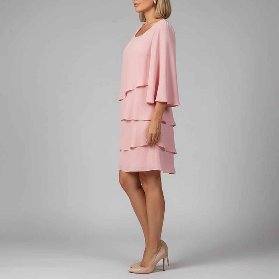 Elira Soft Touch Ruffle Mini Dress – Square Neck Ruffle Occasion Dress