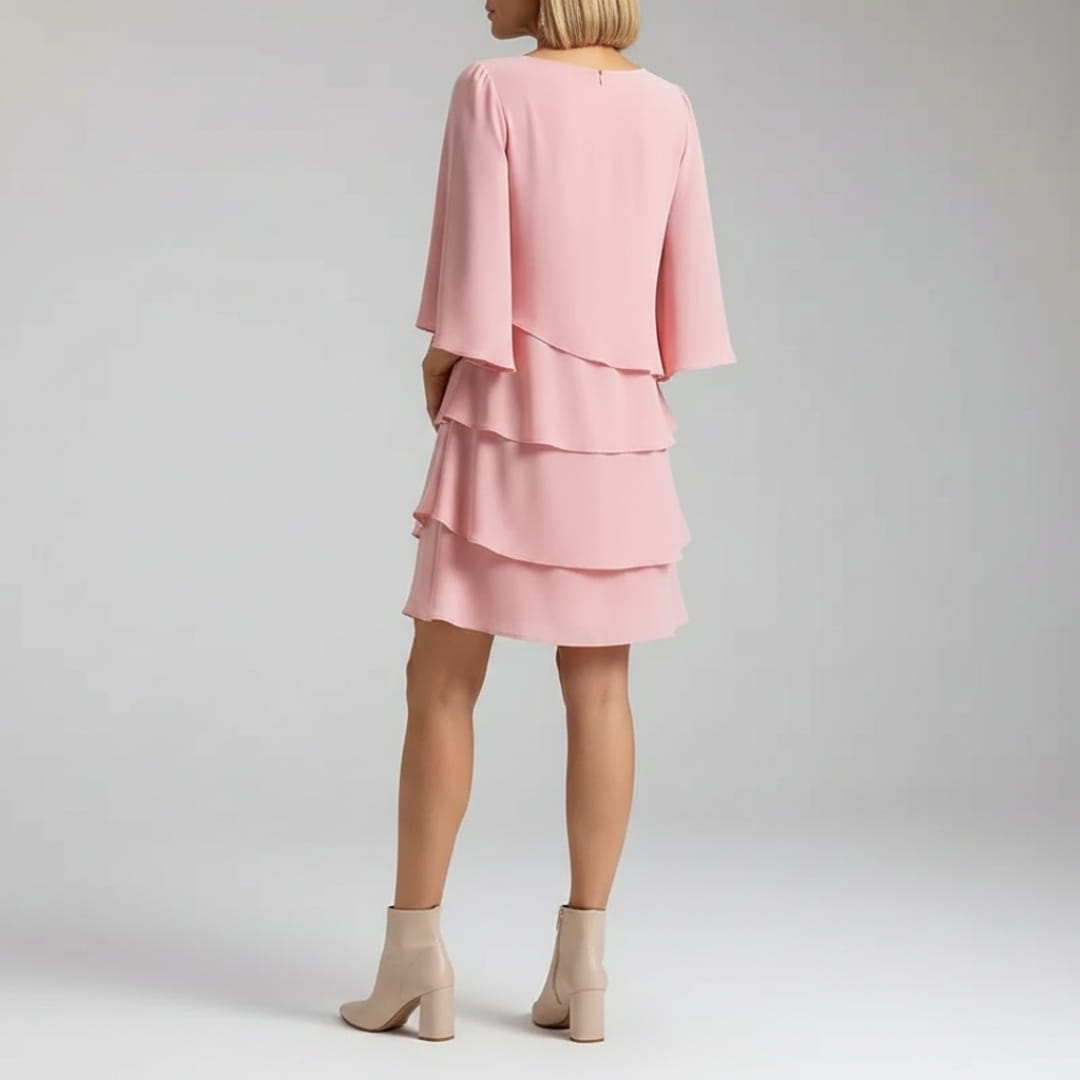 Elira Soft Touch Ruffle Mini Dress – Square Neck Ruffle Occasion Dress