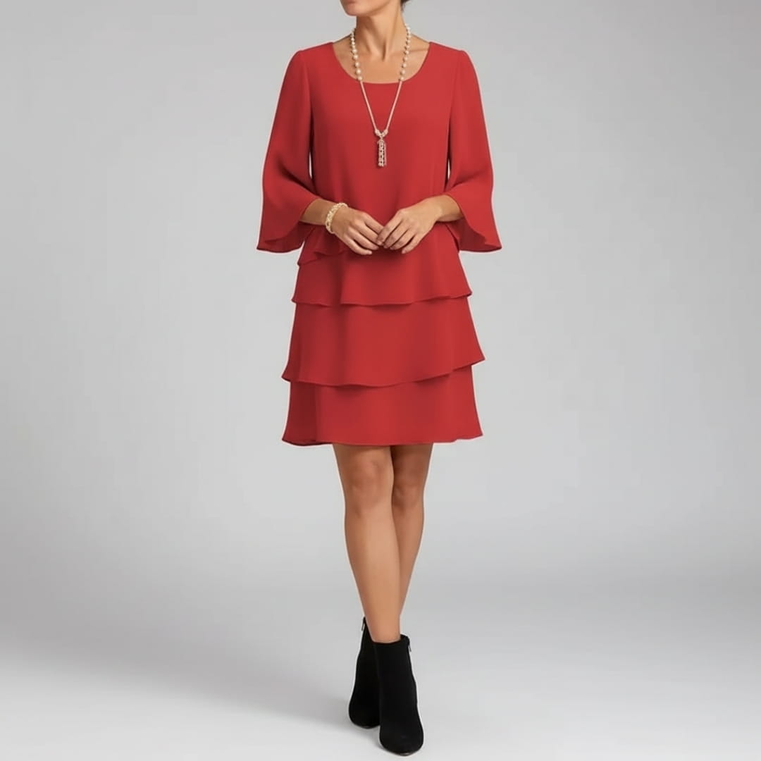 Elira Soft Touch Ruffle Mini Dress – Square Neck Ruffle Occasion Dress