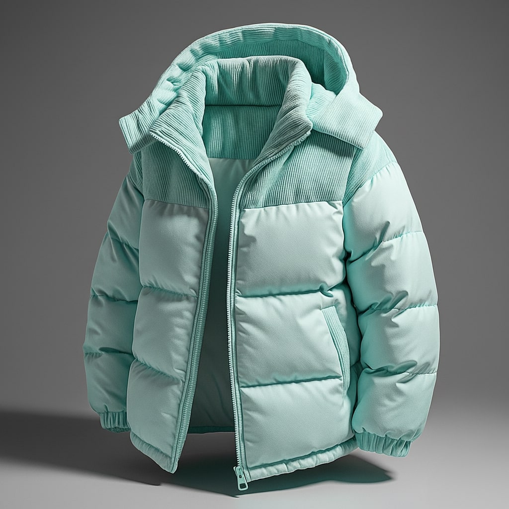 Matteo Men’s Padded Hooded Jacket – Quilted Shell with Corduroy Trim