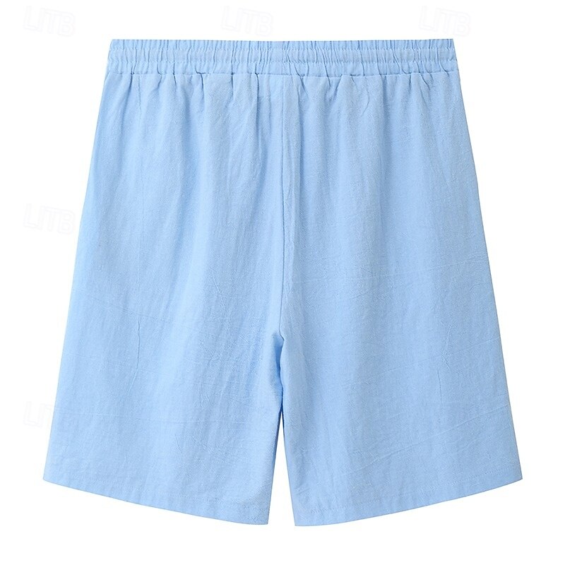 Leo Men’s Cotton Shorts – Palm Print Loose Fit with Elastic Waist