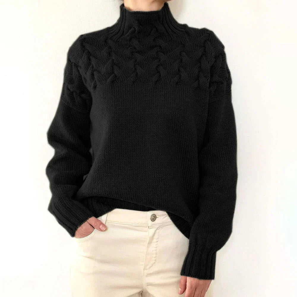 Moana Women’s Turtleneck Jumper – Soft Textured Knit High-Neck Sweater